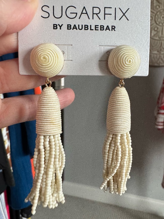 Jewelry - NWT Cream Tassel Drop Earrings